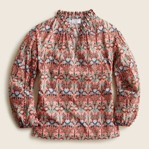 J. Crew‎ Scalloped tie-neck top in Liberty® May Nouveau print